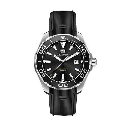 TAG Heuer Aquaracer Steel Black & Rubber 43mm Quartz Men's Watch