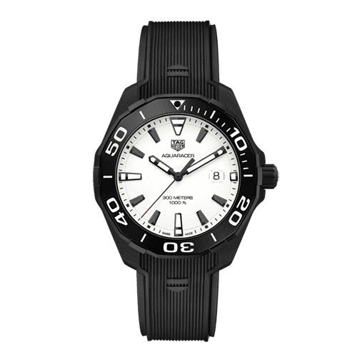 TAG Heuer Aquaracer Titanium White & Rubber 43mm Men's Watch