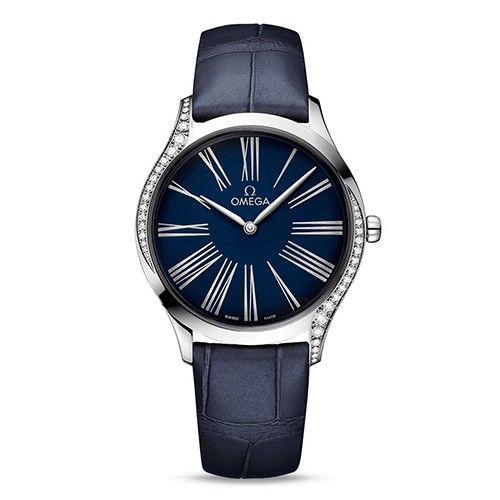 OMEGA De Ville Trésor Diamond & Blue Leather 36 mm Women's Watch