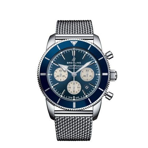 Breitling Superocean Heritage II B01 Chronograph Steel Silver & Blue 44mm Automatic Men's Watch