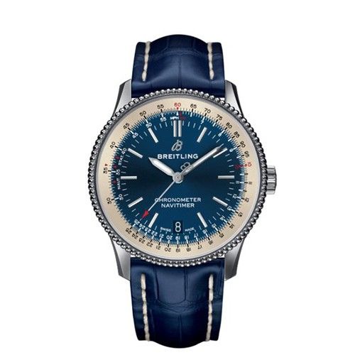 Breitling Navitimer 1 Steel Blue & Leather 38mm Automatic Men's Watch