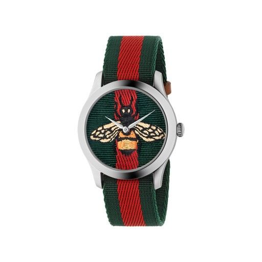 Gucci G-Timeless Bee Steel & Green 38 mm Watch
