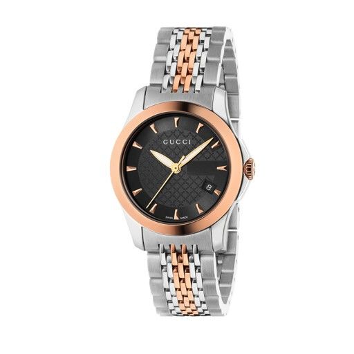 Gucci G-Timeless Date Two-Tone Rose 27 mm Women's Watch