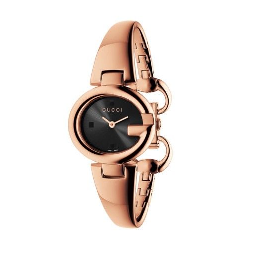 Gucci Guccissima Rose-Gold PVD 27 mm Oval Bangle Watch