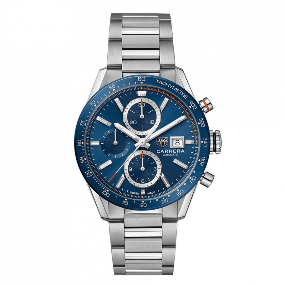 TAG Heuer Carrera Steel & Blue Ceramic 41mm Chronograph Men's Watch