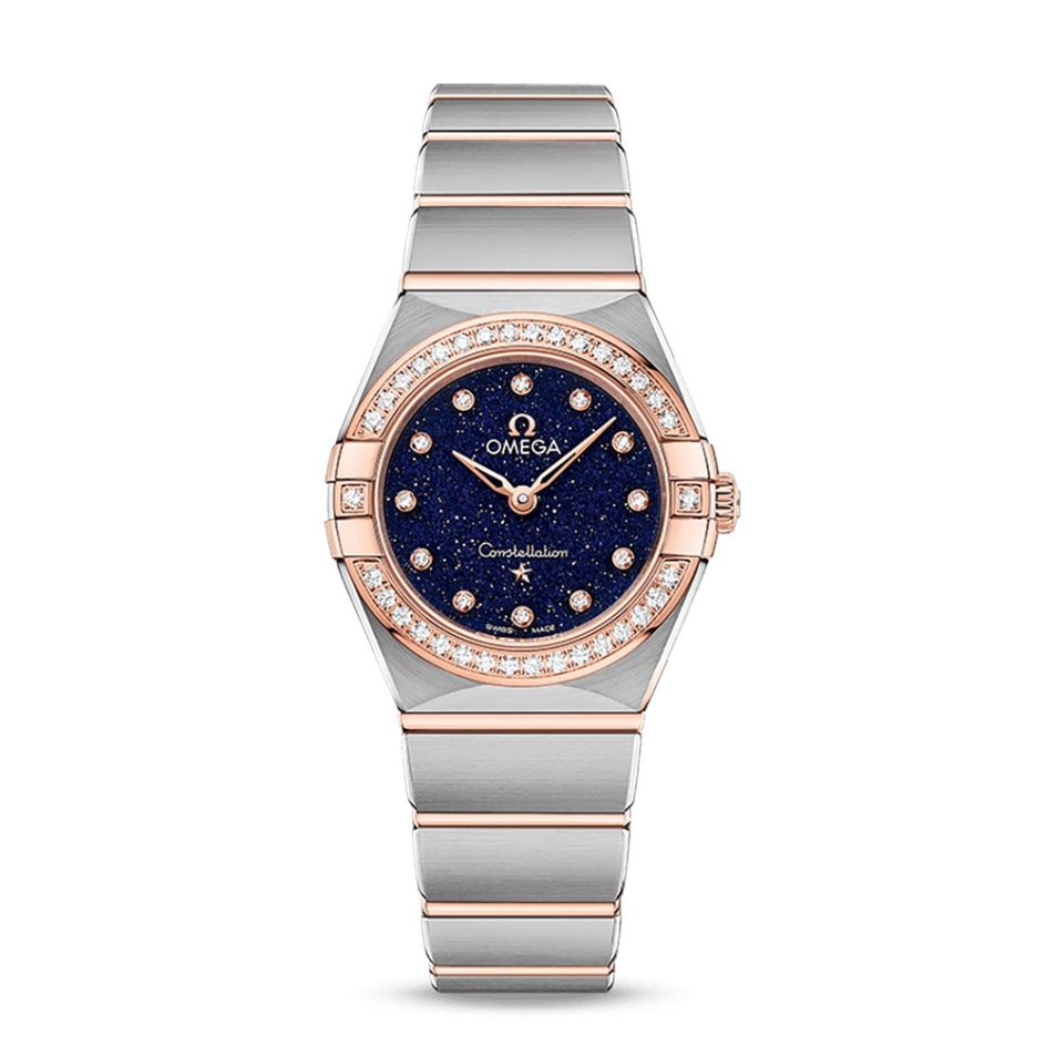 OMEGA Constellation Manhattan Sedna™ Gold Steel & Blue 25mm Diamond Watch 