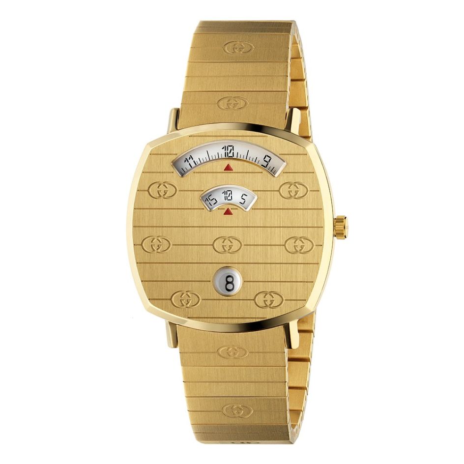 Gucci Grip Yellow-Gold PVD-Coated Steel Square 35 mm Watch