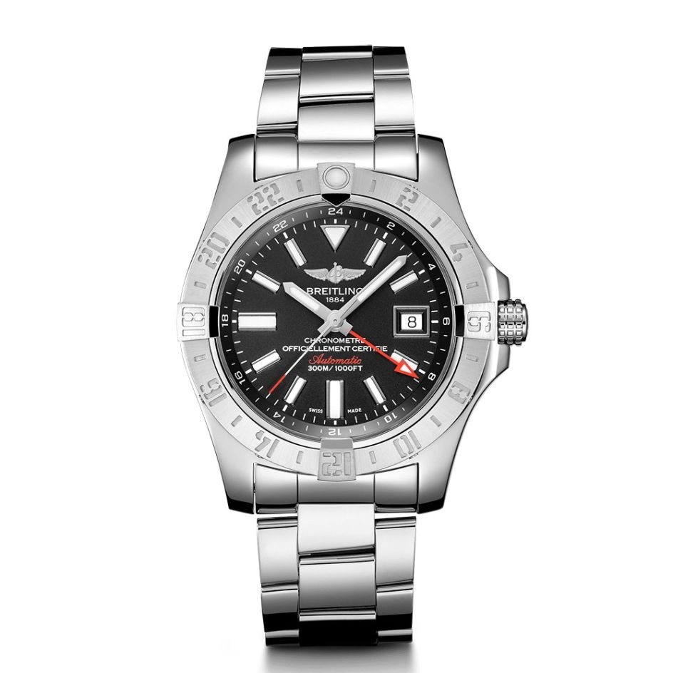 Breitling Avenger II GMT Steel & Black 43 mm Automatic Watch