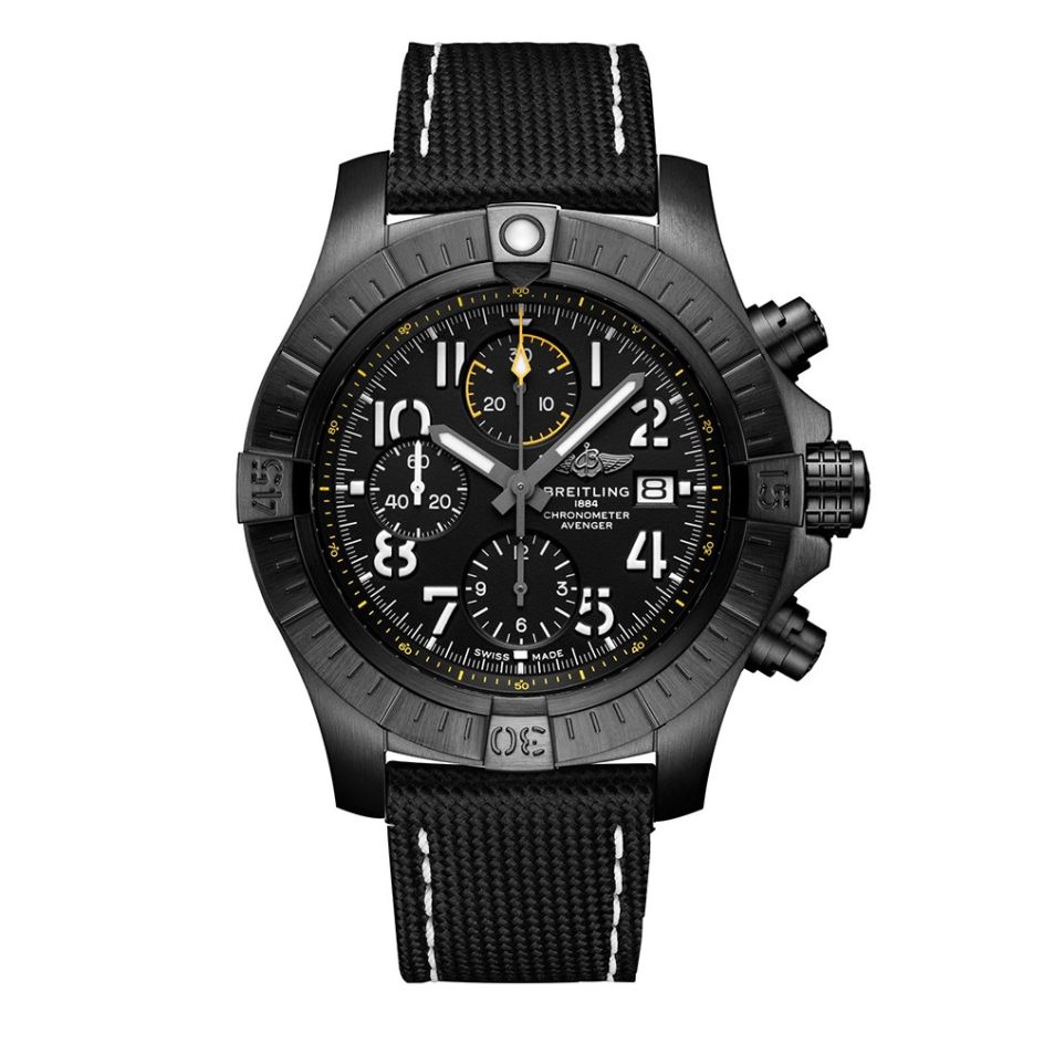 Breitling Avenger Chronograph Night Mission Black Titanium 45mm Watch