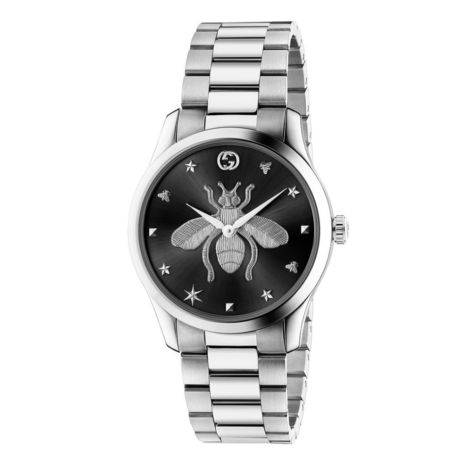 Gucci G-Timeless Steel & Black 38 mm Watch