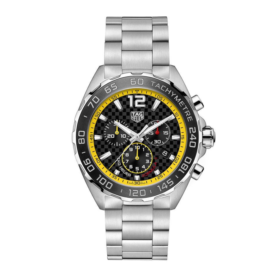 TAG Heuer Formula 1 Steel Black & Yellow 43MM Chronograph Watch