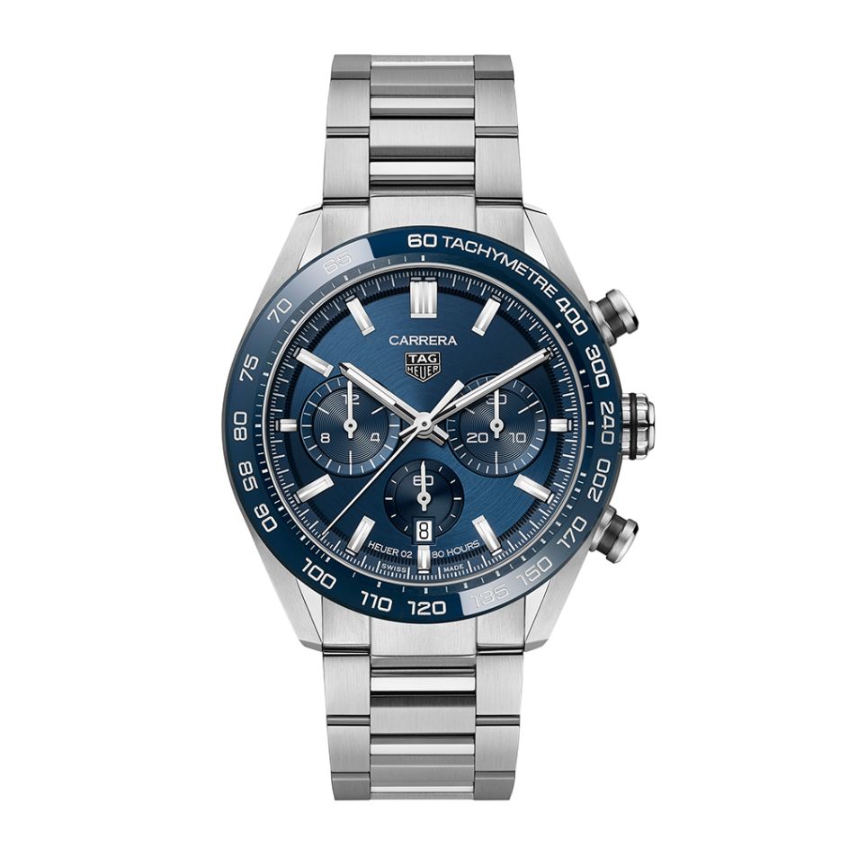 TAG Heuer Carrera Steel & Blue 44MM Automatic Chronograph Watch