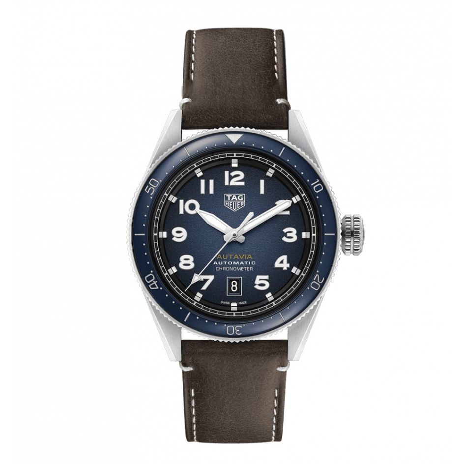 TAG Heuer Autavia Calibre 5 Steel Blue & Brown 42mm Automatic Men's Watch