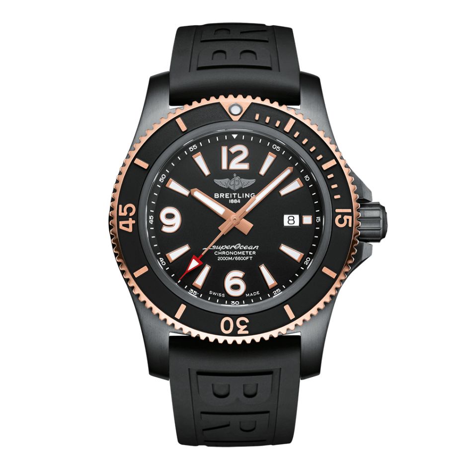 Breitling Superocean Automatic Black Steel & Rose-Gold 46mm Men's Watch
