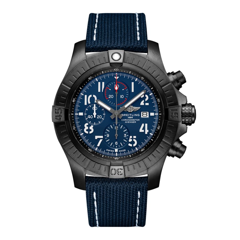 Breitling Super Avenger Chronograph Night Mission Titanium Blue 48mm Men's Watch