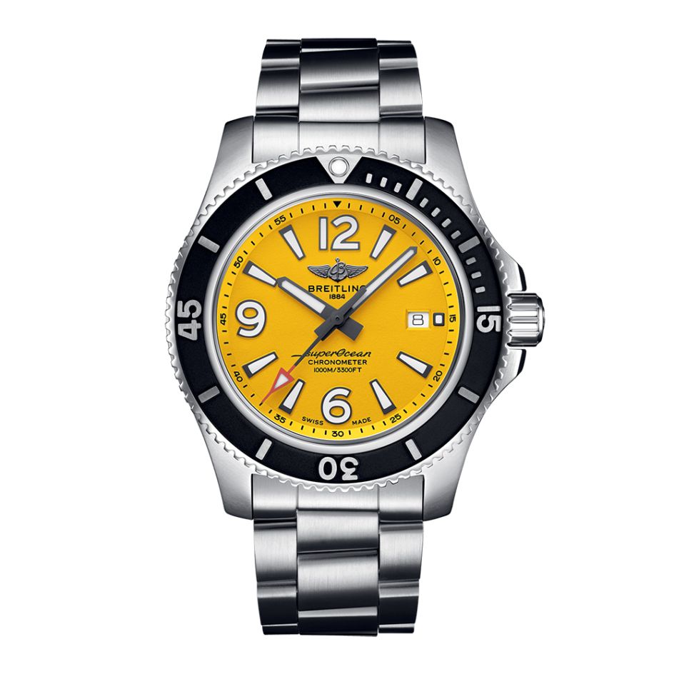 Breitling Superocean Automatic Steel Black & Yellow 44MM Watch