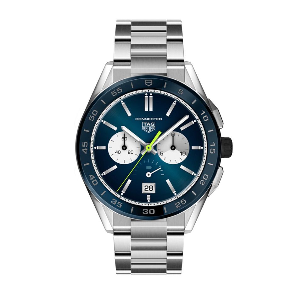 TAG Heuer Connected Stainless Steel & Blue Bezel 45MM Smartwatch