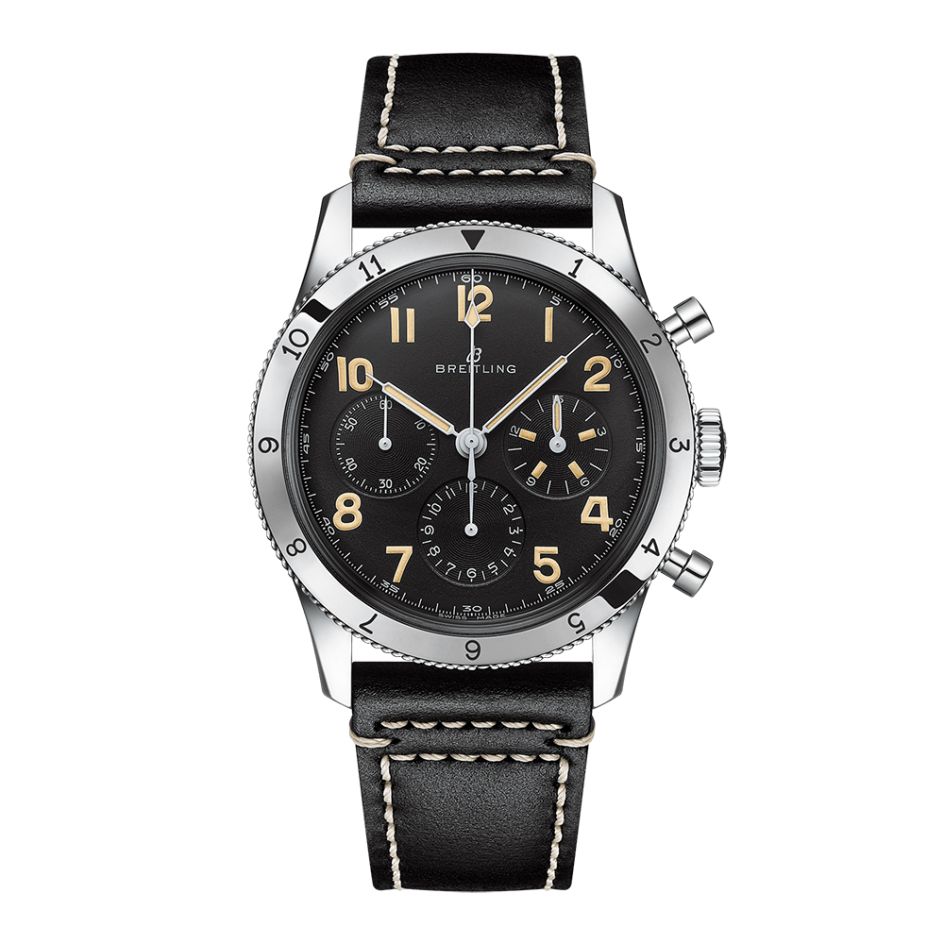 Breitling Avi Ref.765 1953 Re-Edition Steel & Black 41MM Chronograph Watch