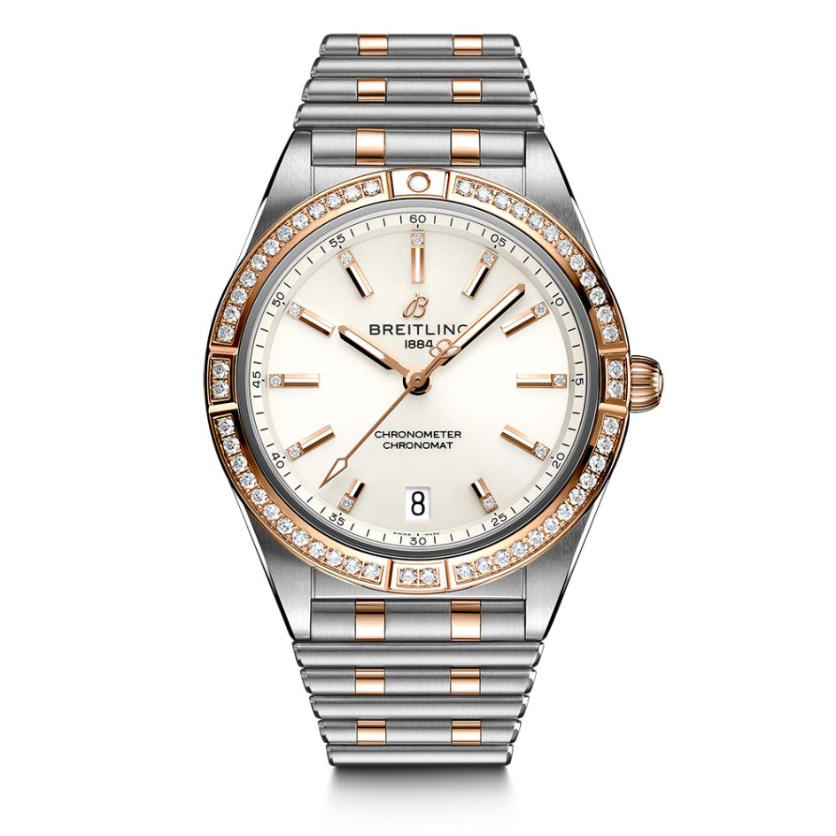 Breitling Chronomat Automatic Steel Rose Diamond & White 36MM Women's Watch