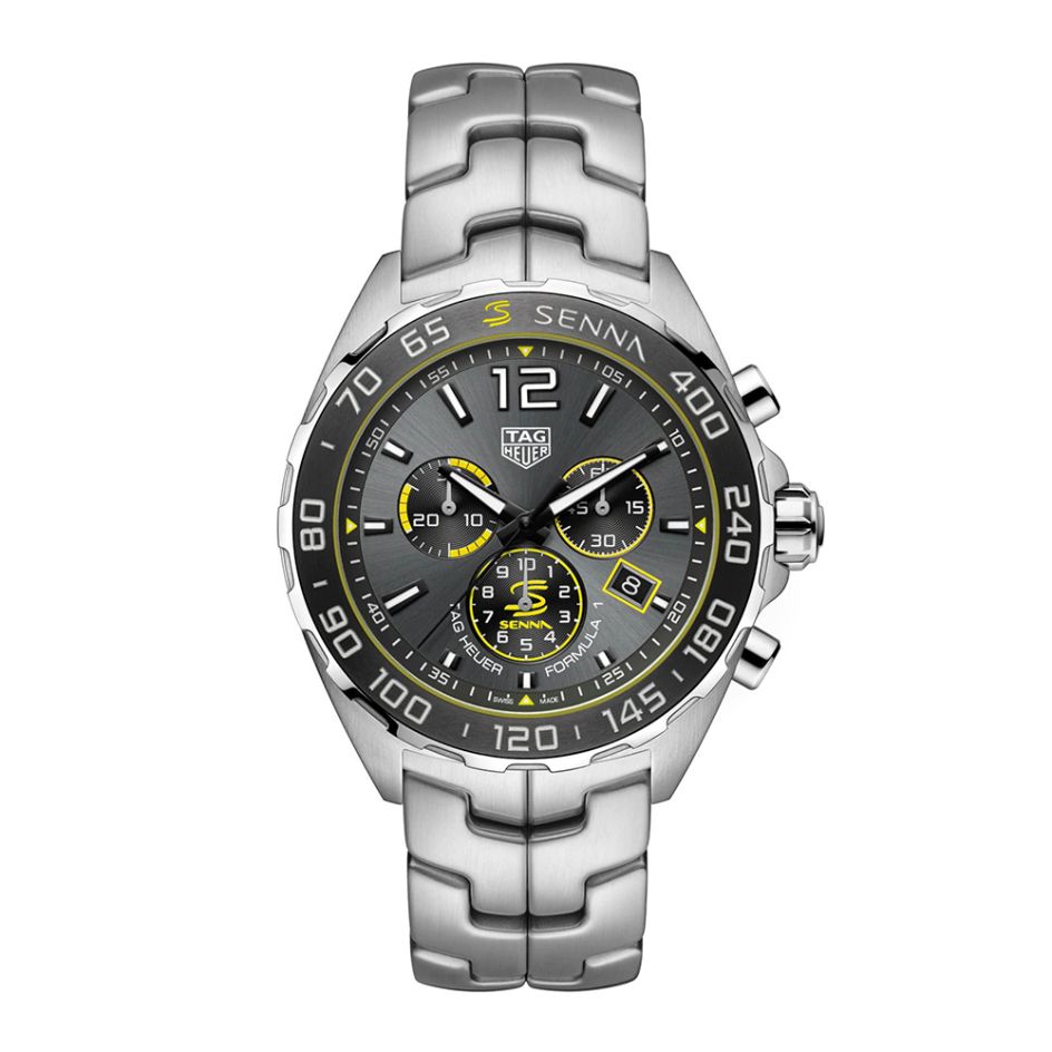 TAG Heuer Formula 1 Senna Special Edition Steel 43 mm Chronograph Watch
