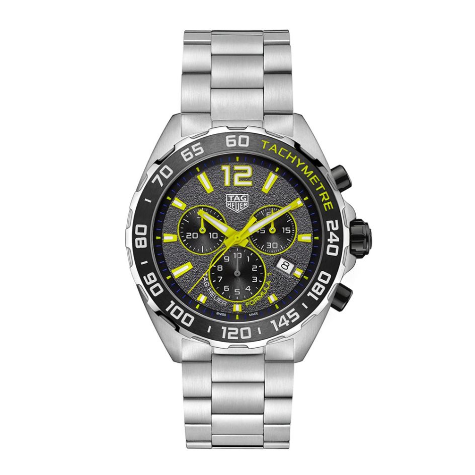 TAG Heuer Formula 1 Steel & Yellow 43MM Chronograph Watch