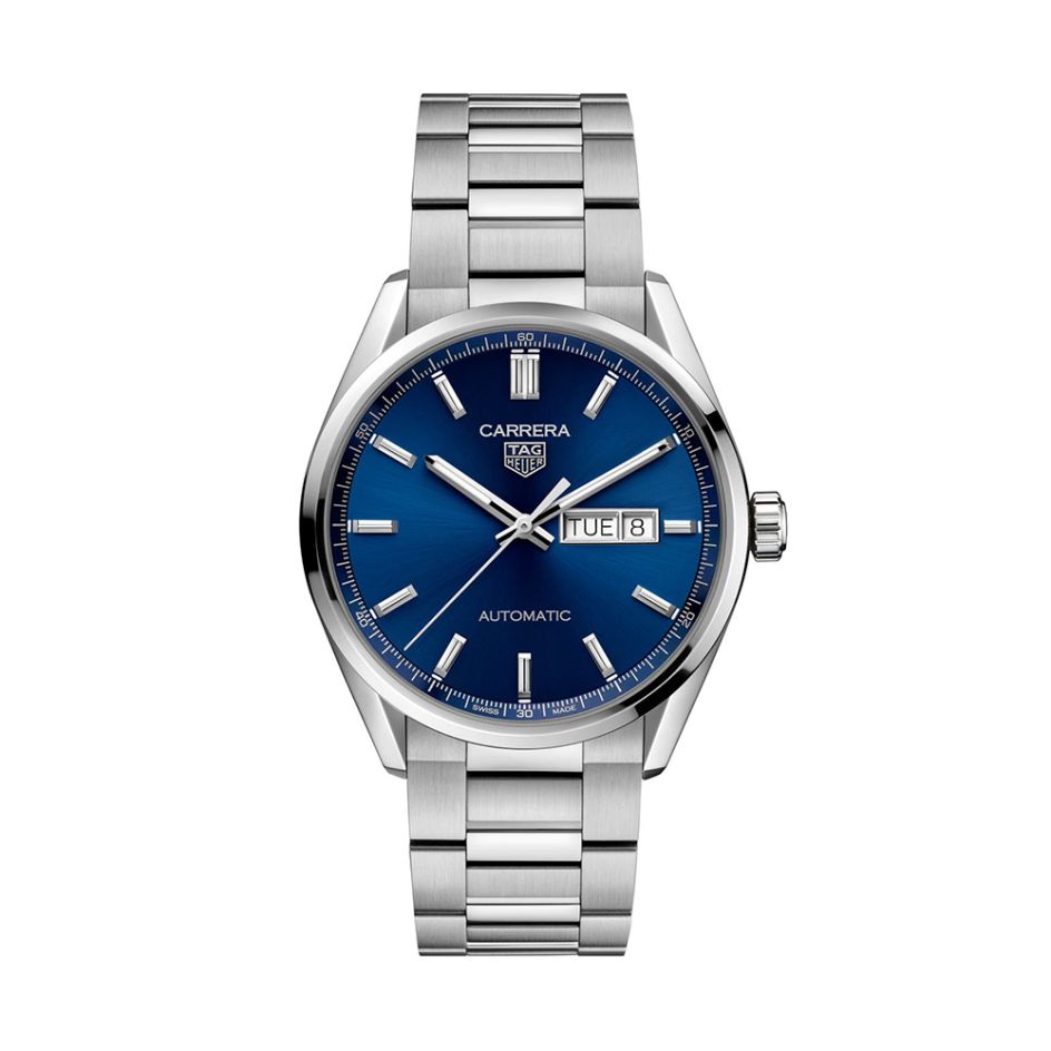 TAG Heuer Carrera Steel & Blue 41MM Day Date Automatic Watch