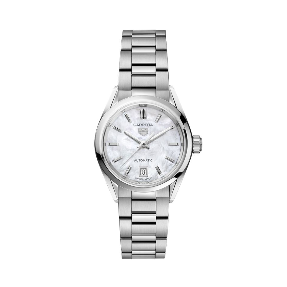 TAG Heuer Carrera Steel & Mother of Pearl 29MM Date Automatic Watch