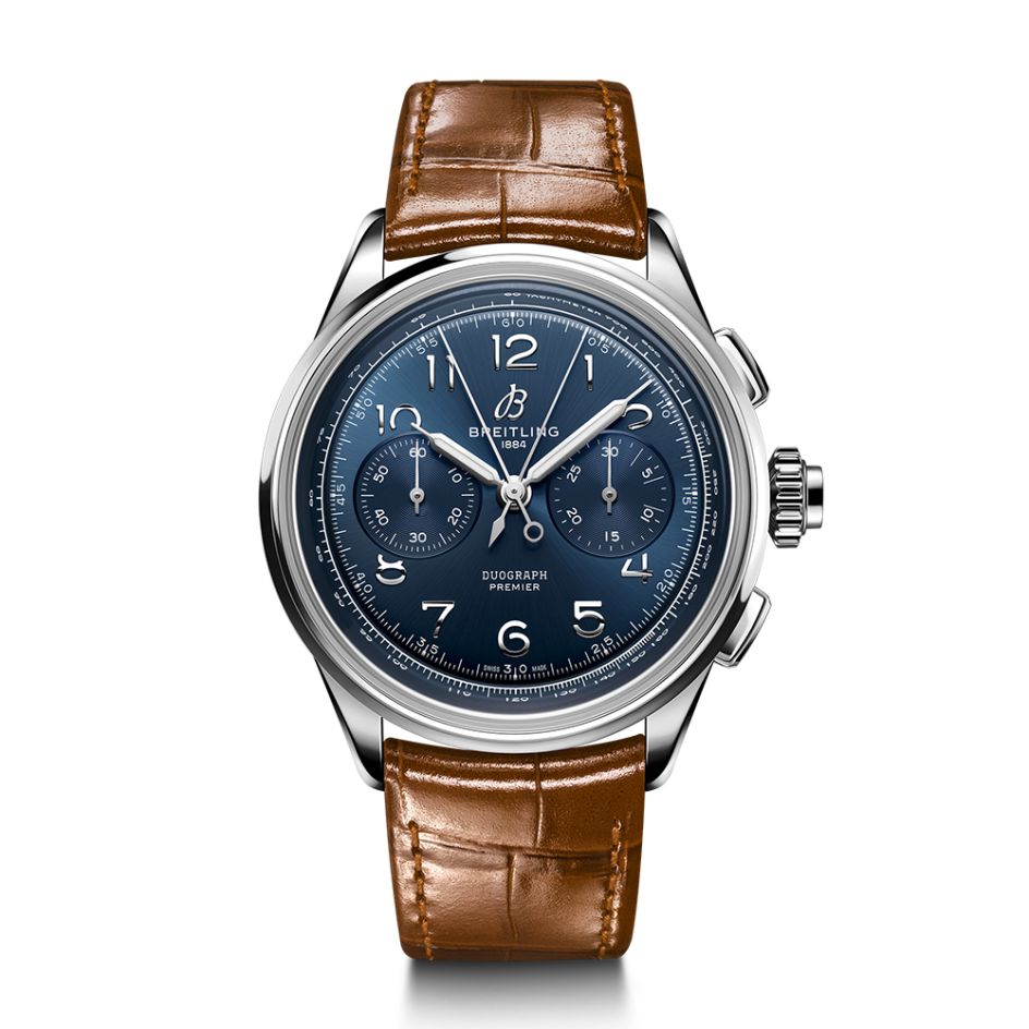 Breitling Premier Heritage B15 Duograph Steel & Blue Dial 42MM Watch