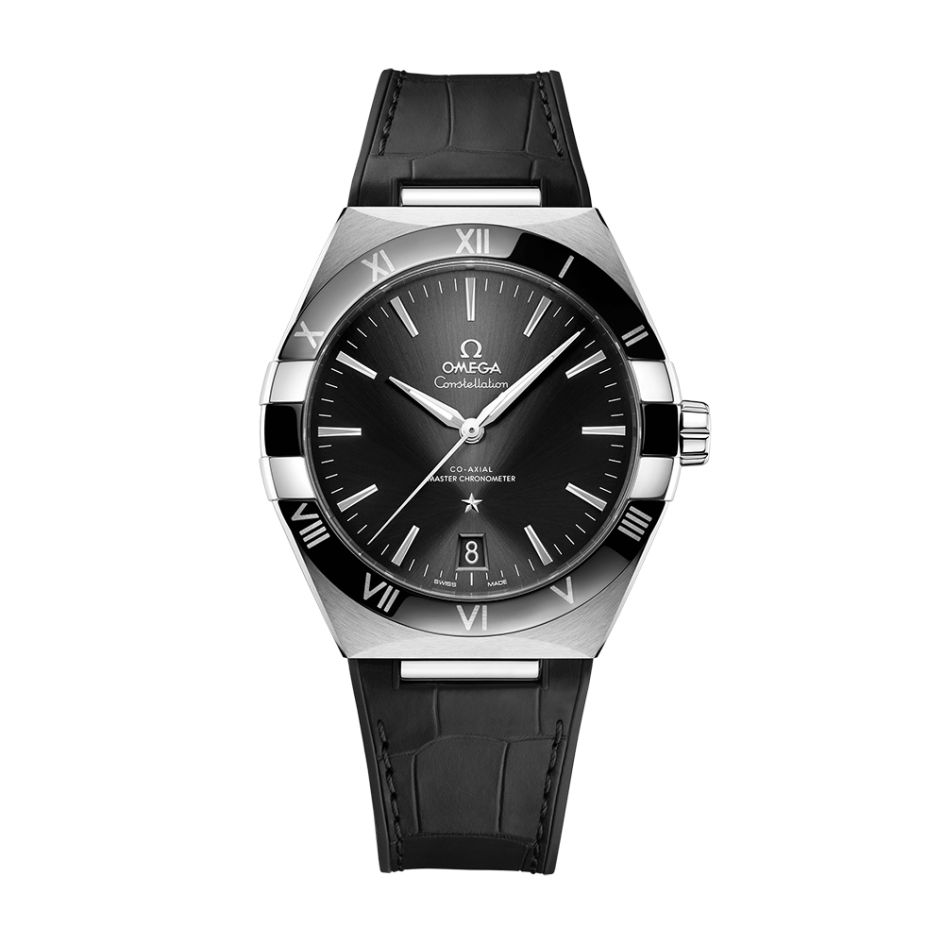 OMEGA Constellation Steel & Black Leather 41MM Automatic Watch