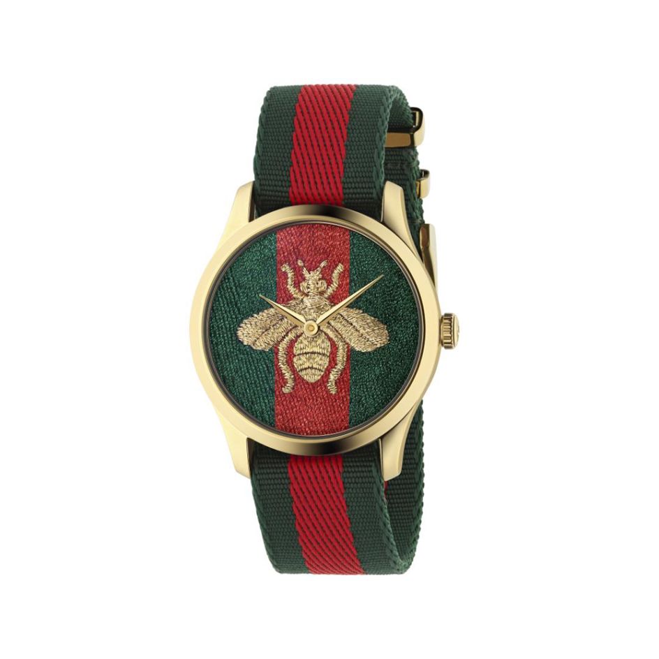 Gucci G-Timeless Gold Green & Red 38MM Watch