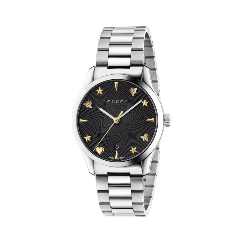 Gucci G-Timeless Date Steel Black & Gold 38MM Watch