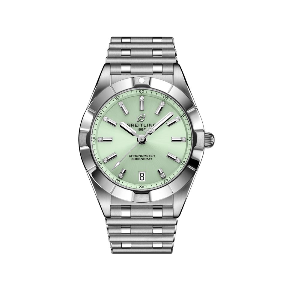 Breitling Chronomat SuperQuartz Steel & Mint Green 32MM Women’s Watch