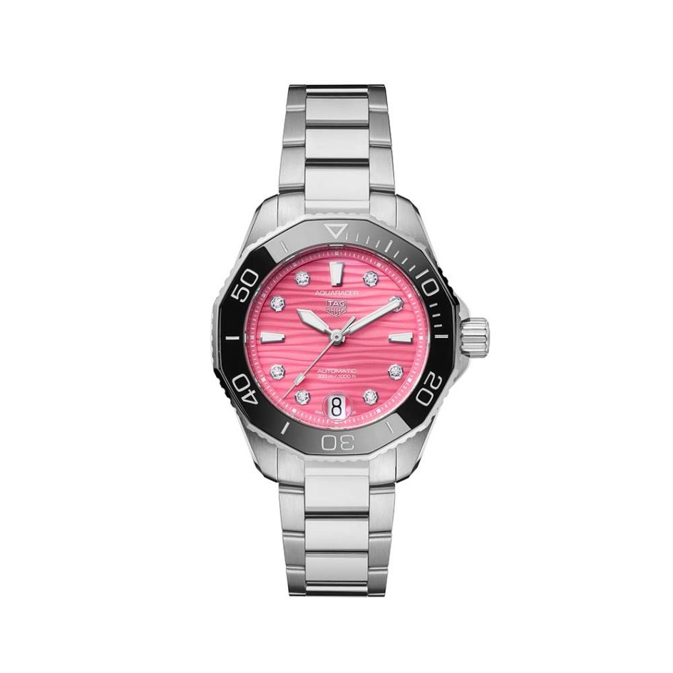 TAG Heuer Aquaracer Professional 300 Date Steel & Pink 36MM Watch