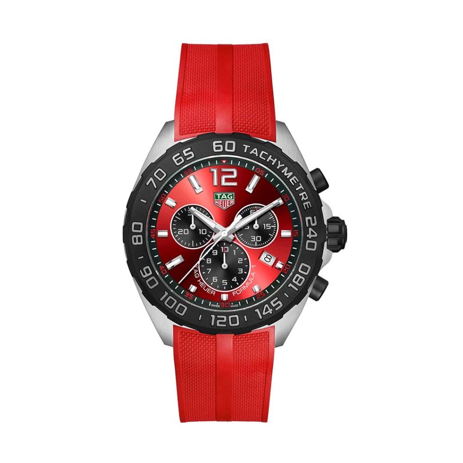 TAG Heuer Formula 1 Chronograph Steel & Red 43MM Watch