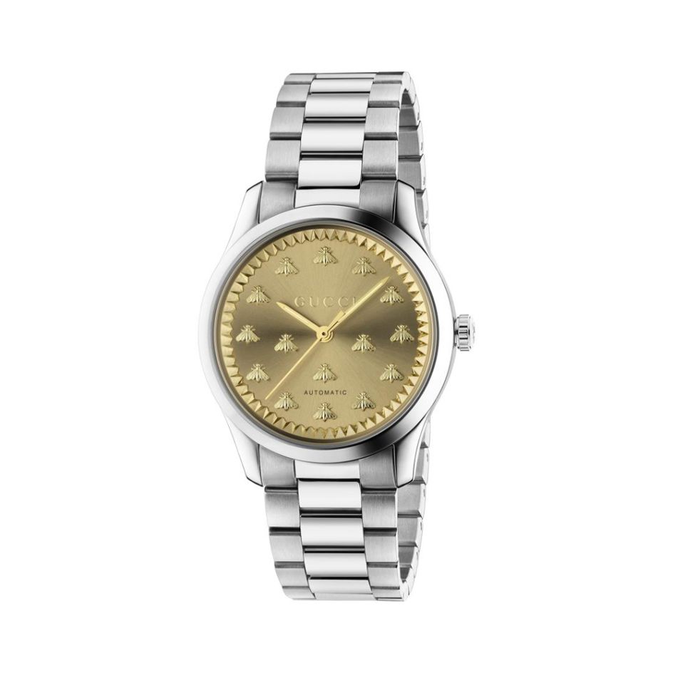 Gucci G-Timeless Gold Dial & Stainless Steel 38MM Watch