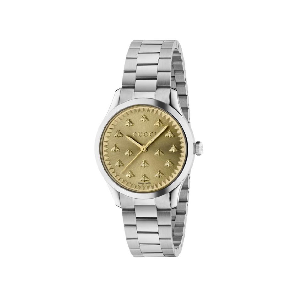 Gucci G-Timeless Gold Dial & Stainless Steel 32MM Watch