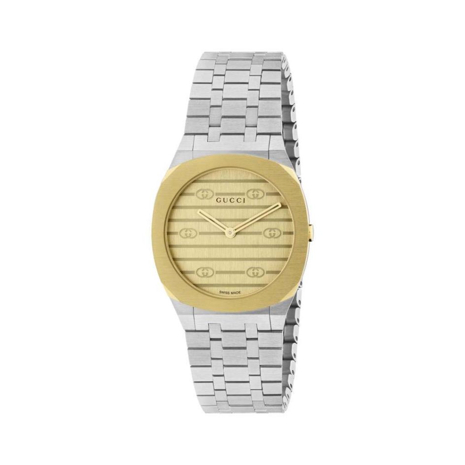 GUCCI 25H Stainless Steel & 18CT Gold-Plated 30MM Watch