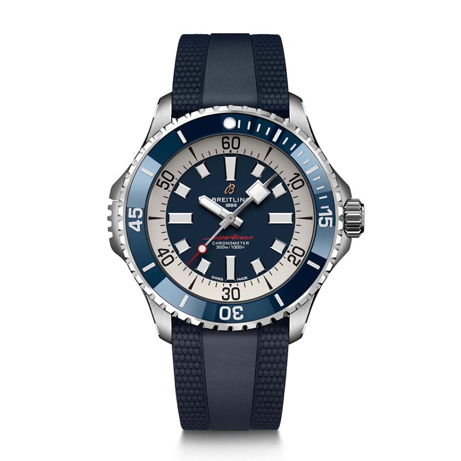 Breitling Superocean Automatic 46MM Steel Blue & Silicone Watch