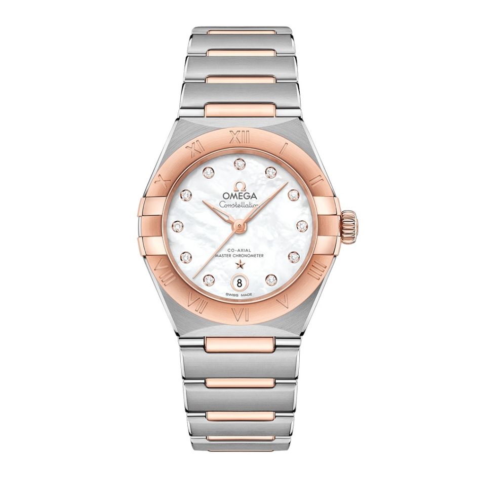 OMEGA Constellation Manhattan Steel Rose-Gold & Diamond 29mm Automatic Women's Watch