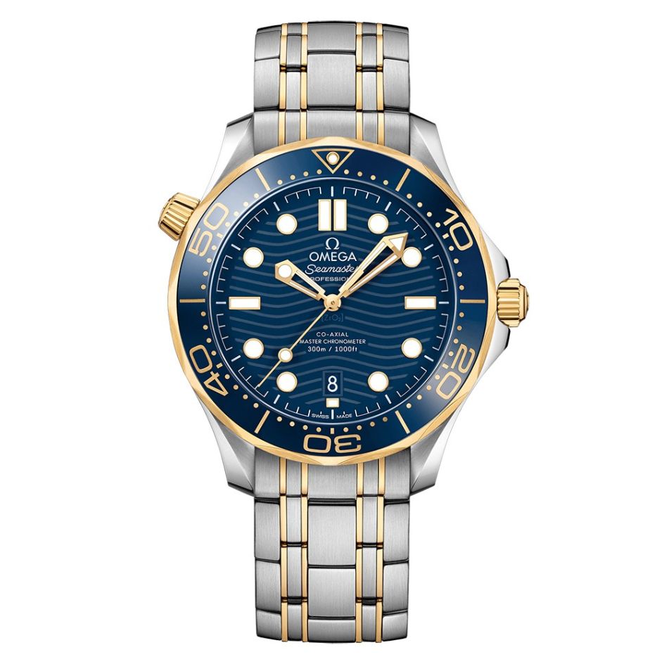 OMEGA Seamaster Diver 300m Steel 18ct Yellow-Gold & Blue 42mm Automatic Men's Watch
