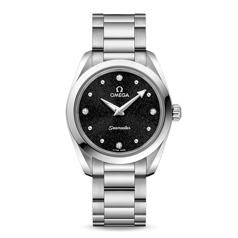 OMEGA Seamaster Aqua Terra Black & Diamond Index 28mm Women's Watch