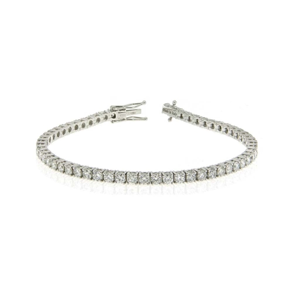 18CT White-Gold 4.08CT Diamond Line Tennis Bracelet