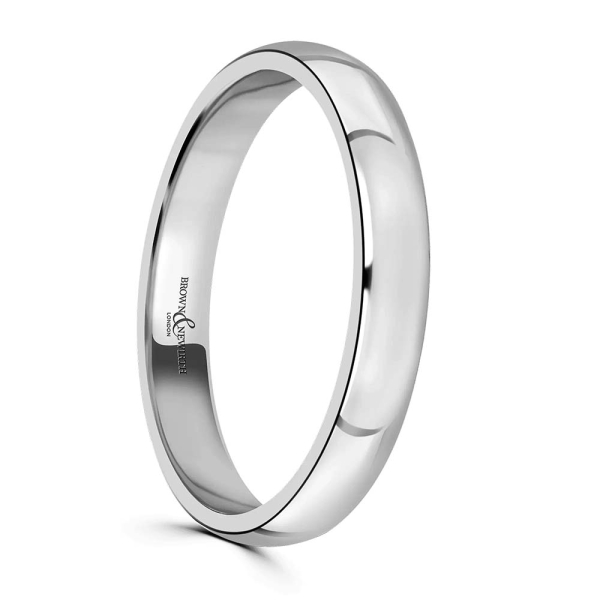Platinum 3MM Traditional Court Wedding Ring