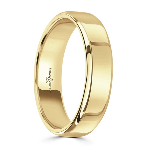 18CT Yellow Gold 5MM Flat Court Wedding Ring
