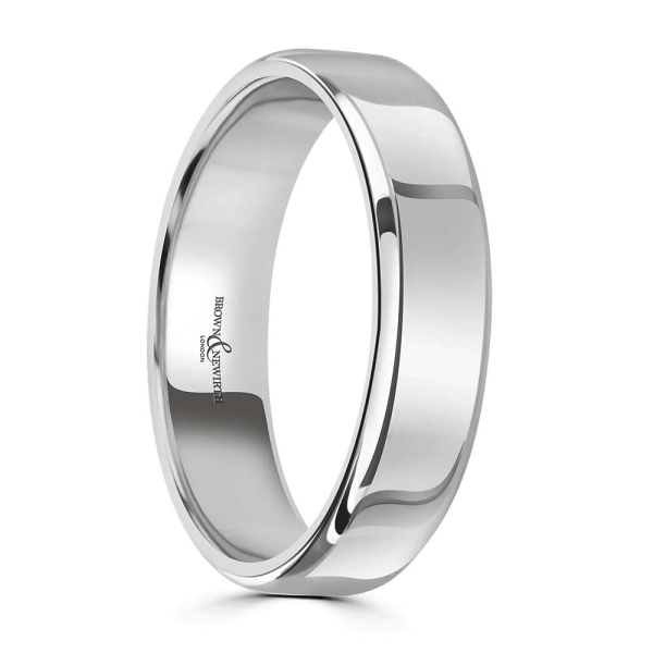Platinum 5MM Flat Court Wedding Ring