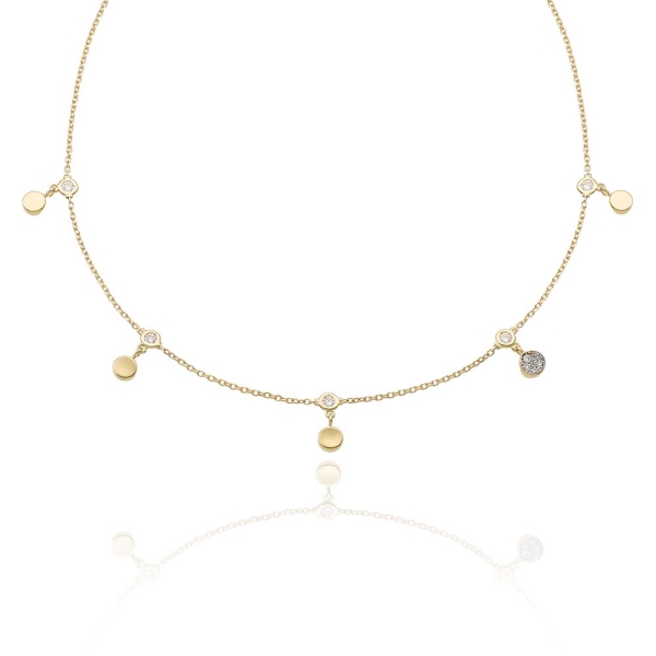 Chimento Armillas Glow 18CT Gold Disc &amp; Diamond Spacer Necklace