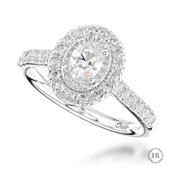 Engagement Ring - Platinum 0.32ct Diamond Cluster Ring