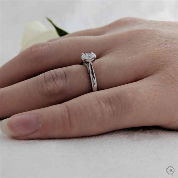Engagement Ring - Platinum 0.31ct Diamond Solitaire Ring - View 2