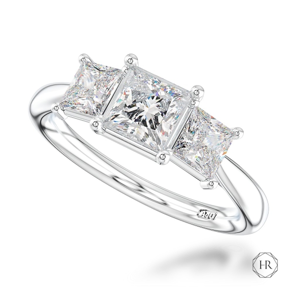 Engagement Ring - Platinum 0.50ct Diamond Three Stone Ring