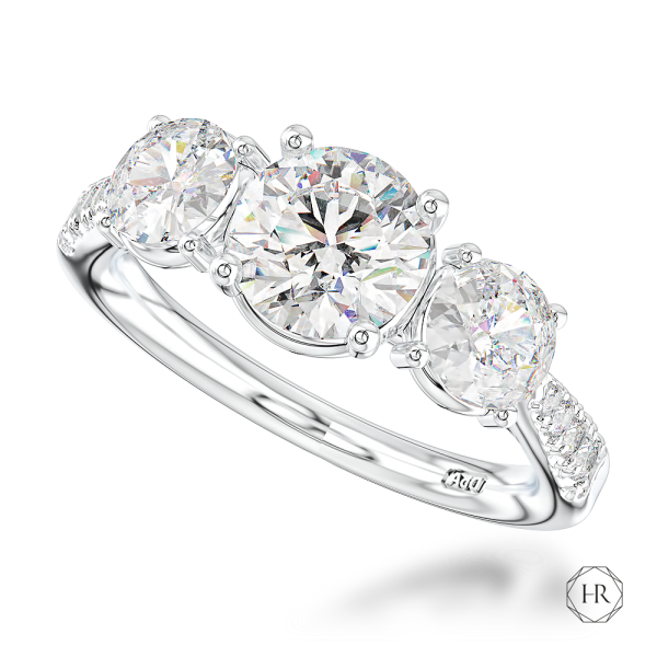 Engagement Ring - Platinum 0.60ct Diamond Three Stone Ring